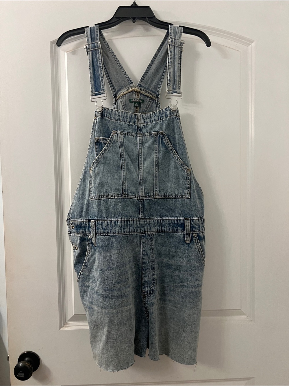 wild fable Light Blue Washed Denim Short Overalls